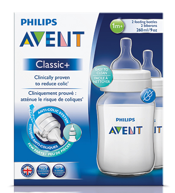 AVENT - Tétines X2 - Débit nouveau-né - Classic+ Anti-colique - 0m +
